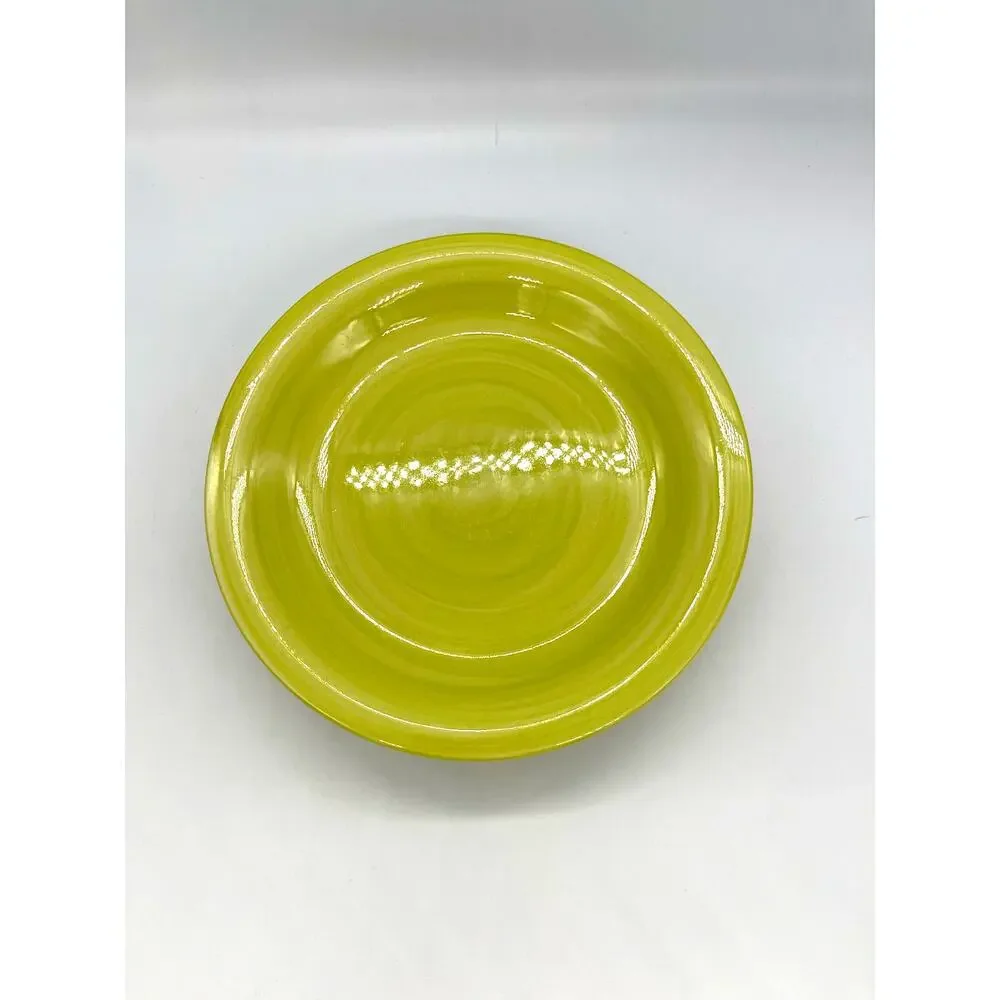 Citrus Grove Swirl Lime Green - Yellow Set of 4 Salad Plates 7.5